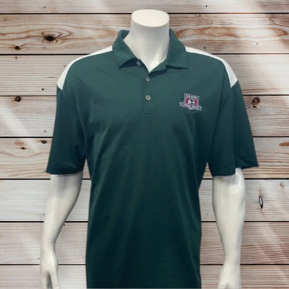 Nike Fit Dry Golf Pebble Beach US Open 2010 Green White Men's Polo Shirt Size XL - Picture 3 of 13